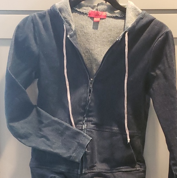 BCBG Maxazria Jean jacket with hoodie - Picture 3 of 6